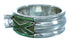 Turquoise Inlay Cubic Zirconia Genuine Sterling Silver Ring Size 6-1/4 LX113171